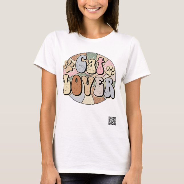 T-shirt Amoureux des chats vintage (Devant)