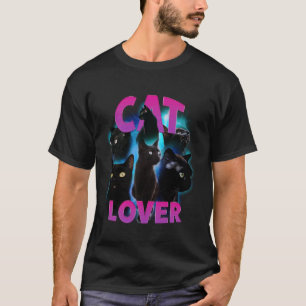 T-shirt Amoureux des chats vintage Bootleg 90s Hip hop Rap