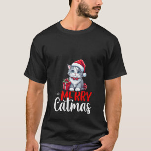 T-shirt Amoureux des chats Xmas Père Noël Joyeux Catmas Ch