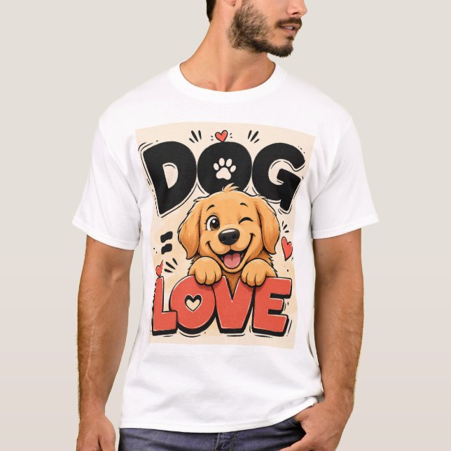 T-shirt Amoureux des chiens  (Devant)