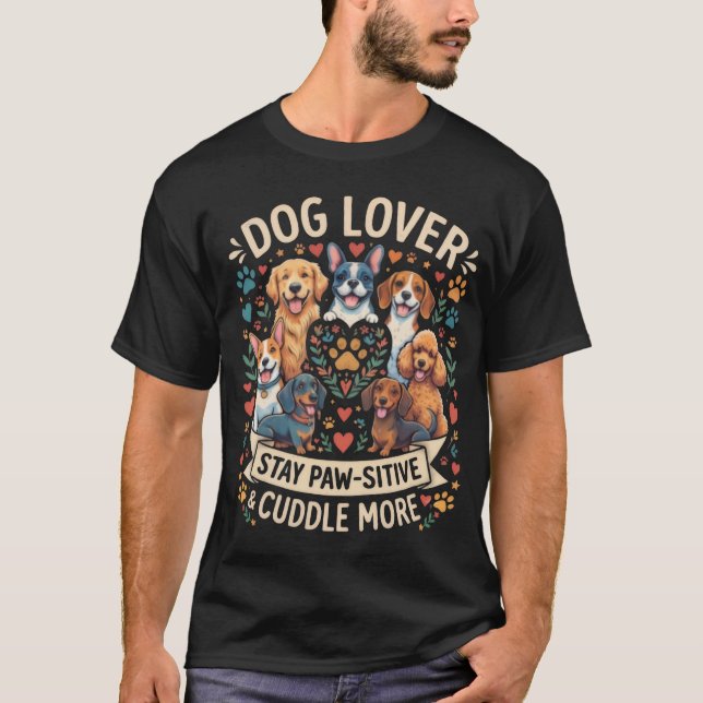 T-shirt Amoureux des chiens (Devant)