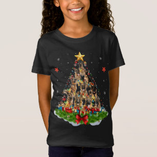 T-Shirt Amoureux des chiens Allemand Berger Noël Arbre de