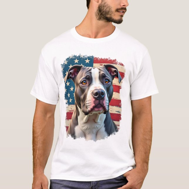 T-shirt Amoureux des chiens américains pit bul (2) (Devant)