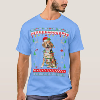 T-shirt Amoureux des chiens Beagle des lumières de Noël mo