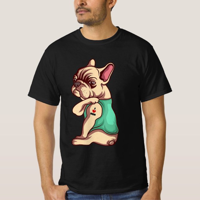 T-shirt Amoureux des chiens | Cool Français Bulldog I Love (Devant)