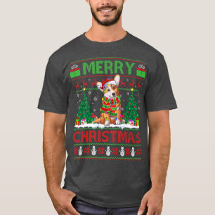 T-shirt Amoureux des chiens Corgi Xmas Éclairage Père Noël