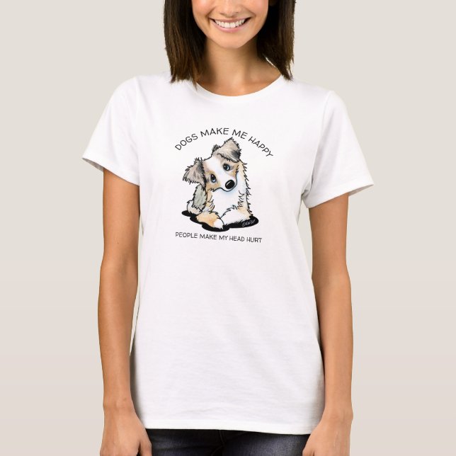 T-shirt Amoureux des chiens de berger KiniArt Auss (Devant)