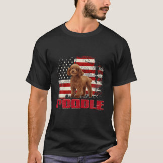 T-shirt Amoureux des chiens de caniche vintage-américaine