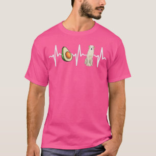 T-shirt Amoureux des chiens de Heartbeat Avocado Kuvaszok