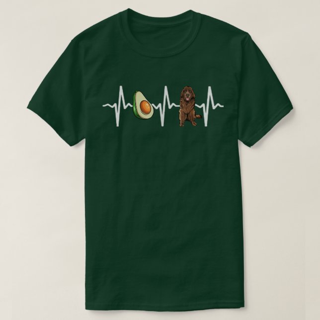 T-shirt Amoureux des chiens de Heartbeat Avocado Newfoundl (Design devant)