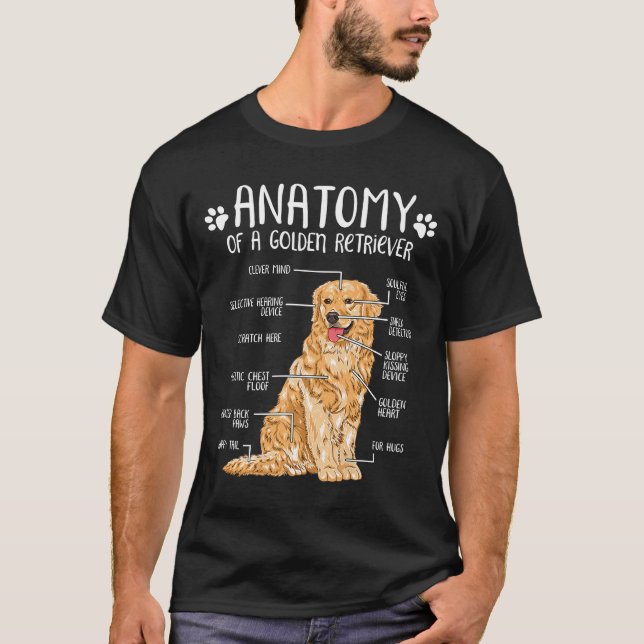 T-shirt Amoureux des chiens de l'Anatomie Golden Retriever (Devant)