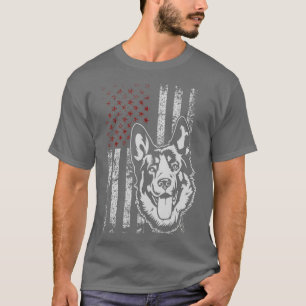 T-shirt Amoureux des chiens du drapeau allemand Shepherd A