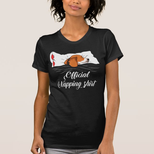 T-shirt Amoureux des chiens du pyjama Beagle endormi (Devant)