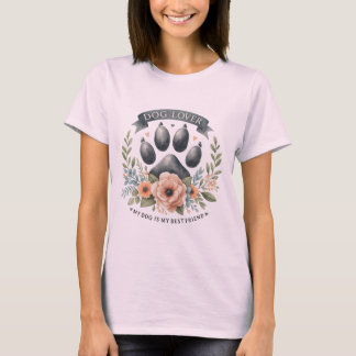 T-shirt Amoureux des chiens Floral Paw - Mon Chien Est Mon