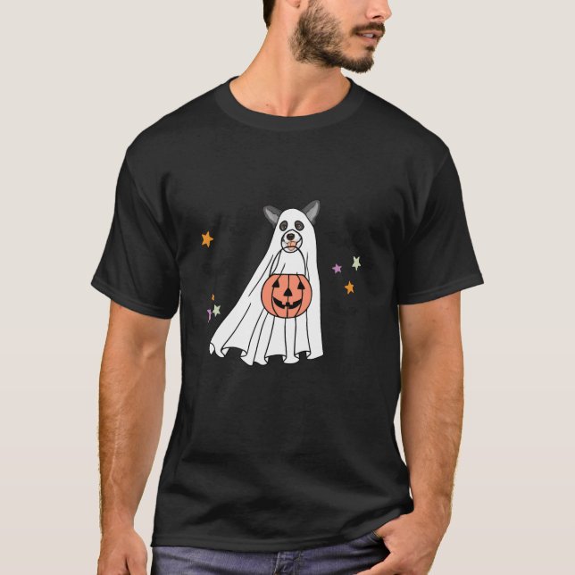 T-shirt Amoureux des chiens Hallowee de Corgi noir et blan (Devant)