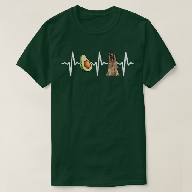 T-shirt Amoureux des chiens Heartbeat belge de Tervuren (Design devant)