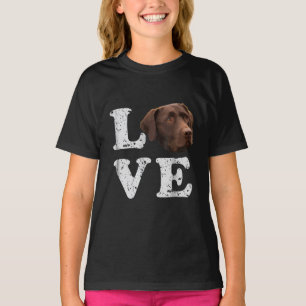 T-shirt Amoureux des chiens I Love Chocolate Labrador Re