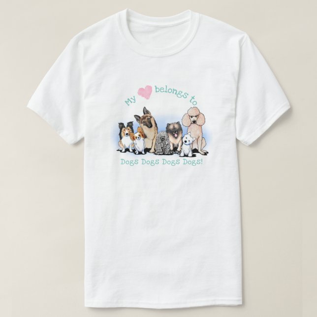 T-shirt Amoureux des chiens KiniArt (Design devant)