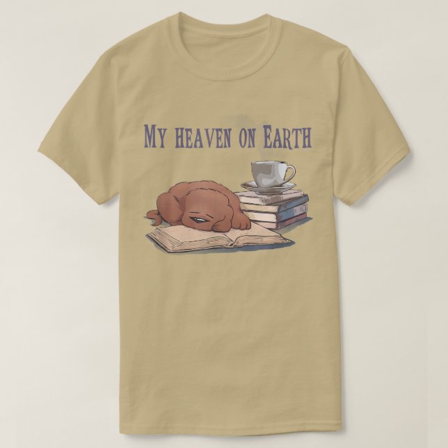 T-shirt Amoureux des chiens, livre, le paradis et les amat (Design devant)