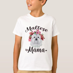 T-shirt Amoureux des chiens   Mignonne Mama Fleurs de Chie