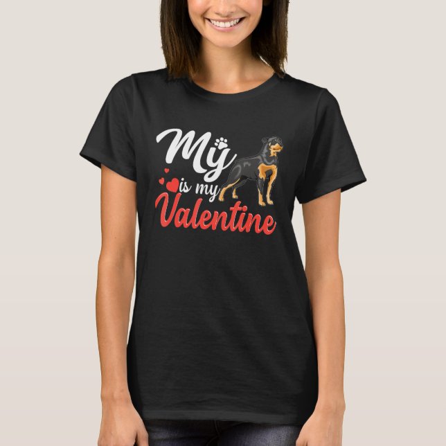 T-shirt Amoureux des chiens Mon Rottweiler est ma Saint Va (Devant)