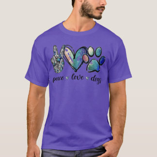 T-shirt Amoureux des chiens Paix Amour Chiens Chiot Patte