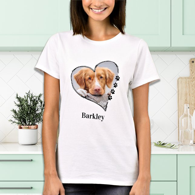 T-shirt Amoureux des chiens Personnalisé Empreinte de patt (Créateur téléchargé)