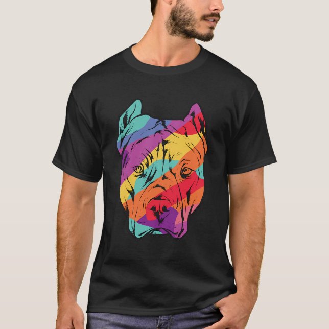 T-shirt Amoureux des chiens Pitbull coloré Pitbull Proprié (Devant)