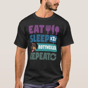 T-shirt Amoureux des chiens répété de Dormir Rottweiler