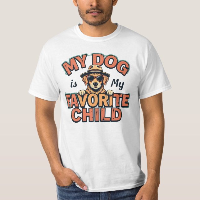 T-shirt Amoureux des chiens rétro - 'Mon chien est mon enf (Devant)
