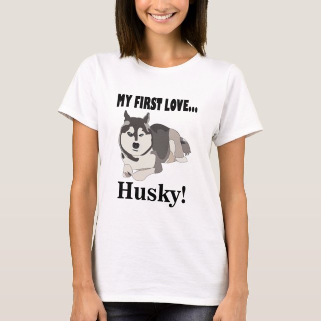 T-shirt Amoureux des chiens sibérien Husky (Devant)