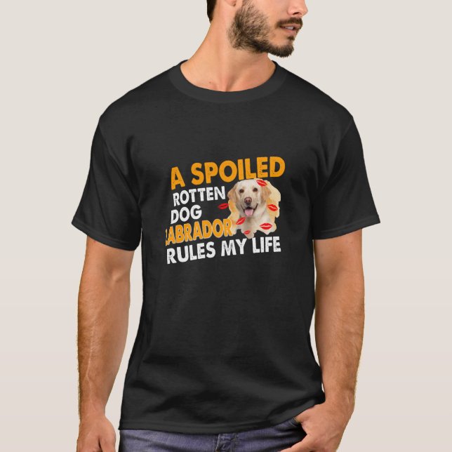 T-shirt Amoureux des chiens | Spoten Labrador Rules Ma vie (Devant)