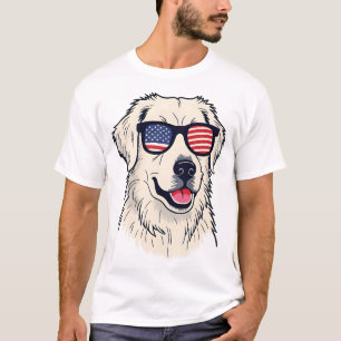 T-shirt Amoureux des chiens USA - Chien cool avec des lune