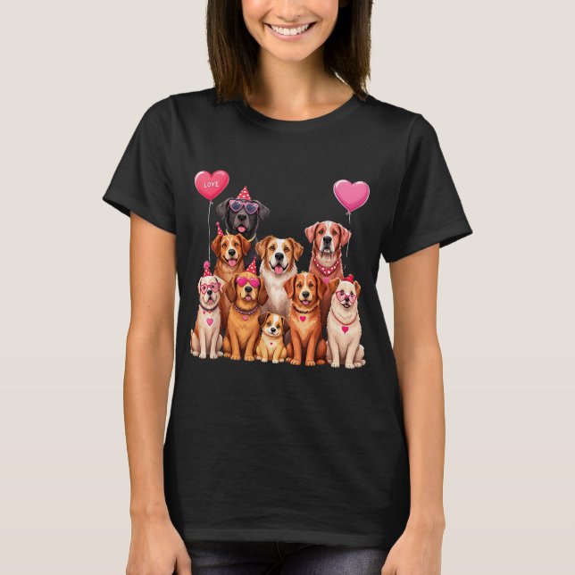 T-shirt Amoureux des chiens Valentines Day Présente Pour L (Devant)