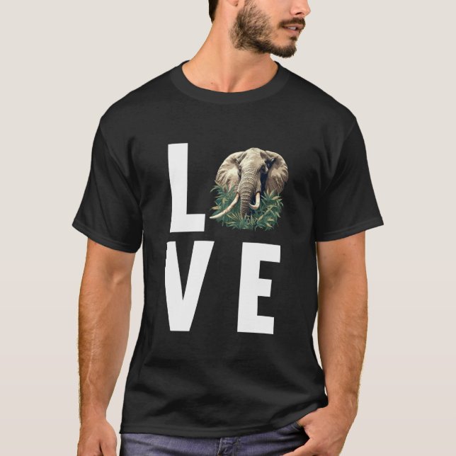 T-shirt Amoureux des éléphants Éléphant (Devant)