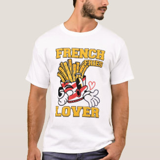 T-shirt Amoureux des frites hommes blanc