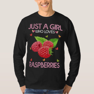 T-shirt Amoureux Des Fruits De Framboise Juste Une Fille Q