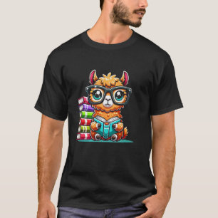 T-shirt Amoureux des livres lisant Lama