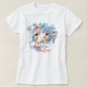 T-shirt Amoureux des moutons de Noël Pôle Nord