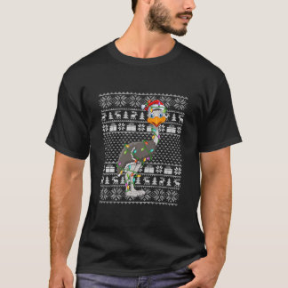 T-shirt Amoureux des oiseaux Emu Santa Hat Ugly Emu Noël