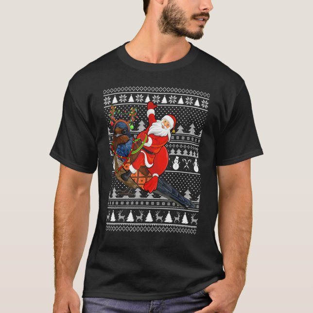 T-shirt Amoureux des oiseaux hirondelles Père Noël équitat (Devant)