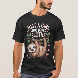 T-shirt Amoureux des paresseux Juste une fille qui aime le
