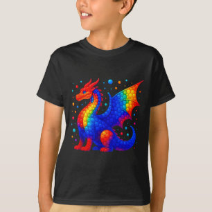T-shirt Amoureux Drôle Dragon Polka Dot Art Student Happy