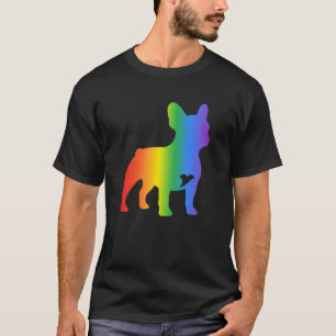 T-shirt Amoureux du Bouledogue Français Arc-en-Ciel