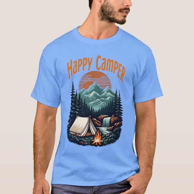 T-shirt Amoureux du camping Happy Camper (Devant)