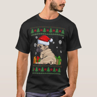T-shirt Amoureux du Carlin drôle Mignonne Carlin Santa Hat