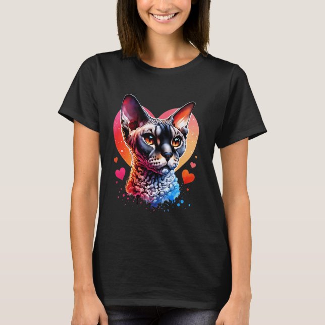 T-shirt Amoureux du chat Devon Rex Devon Rex (Devant)