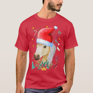 T-shirt Amoureux du Cheval Funny Santa Hat Baby Cheval mig