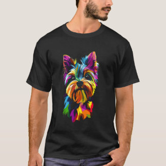 T-shirt Amoureux du chien Terrier du Yorkshire Art abstrai