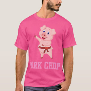 T-shirt Amoureux du cochon de pistolet Pork Chop Karate - 